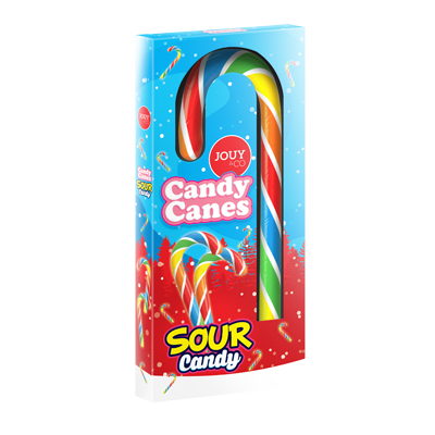 Jouy&Co Candy Canes - Seasonal Product - Christmas Candy Sour Single Rainbow